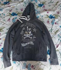 felpa grigia uomo con cappuccio