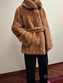 Giaccone in pelliccia visone gold con cintura