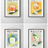 Poster in tela “cocktails”