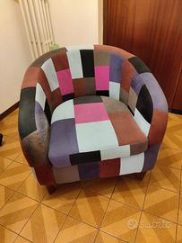 Poltrona a pozzetto moderna stile Patchwork colora