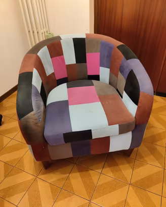 Poltrona a pozzetto moderna stile Patchwork colora