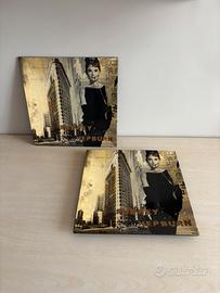 Coppia piatti decorativi 30x30 Audrey Hepburn
