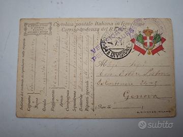 Cartolina Franchigia WWI 1916 Regio Esercito 