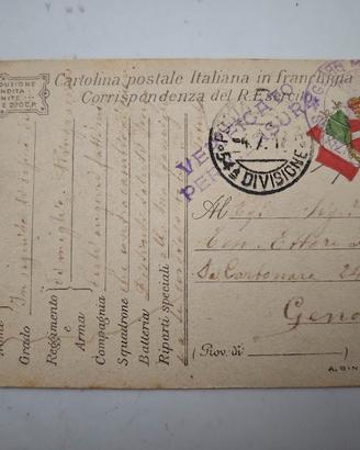 Cartolina Franchigia WWI 1916 Regio Esercito 