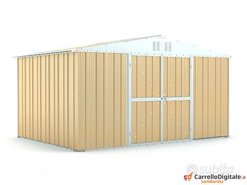 Box da giardino in acciaio zincato 403x269cm beige