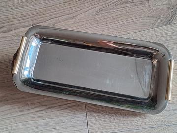 Piccolo vassoio rettangolare in acciaio inox