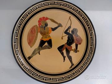 Piatto ornamentale in ceramica Greca- Fatto a mano