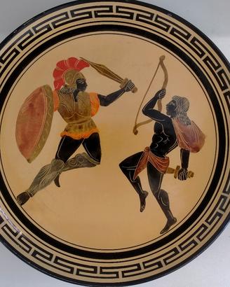 Piatto ornamentale in ceramica Greca- Fatto a mano