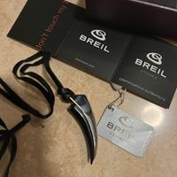 Collana Brail, acciaio e corno naturale