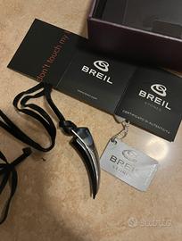 Collana Brail, acciaio e corno naturale