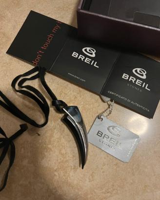 Collana Brail, acciaio e corno naturale