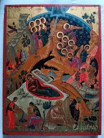 Magnifica icona NATIVITÀ dipinta a mano