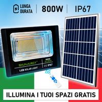 Faro 497 Led 800W con Pannello Solare Telecomando 