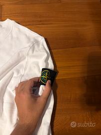 felpa stone island bianca