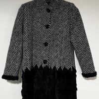 Cappotto donna chevron grigio/nero tg.unica