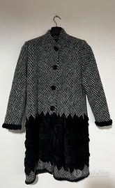 Cappotto donna chevron grigio/nero tg.unica