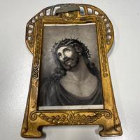 Cornice vintage in ottone – immagine di Cristo