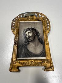 Cornice vintage in ottone – immagine di Cristo