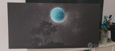 2 stampe su tela, cielo stellato e luna piena