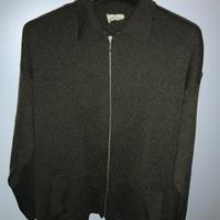 Maglione con cerniera marrone
