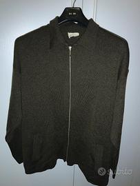 Maglione con cerniera marrone