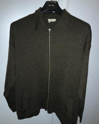 Maglione con cerniera marrone
