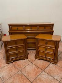 Camera da letto in legno – Comò + 2 comodini