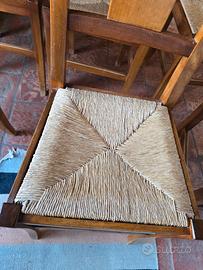 6 sedie antiche impagliate