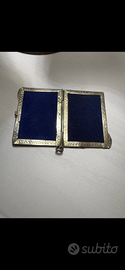 Antico portafoto doppio da tasca in argento 800 pu