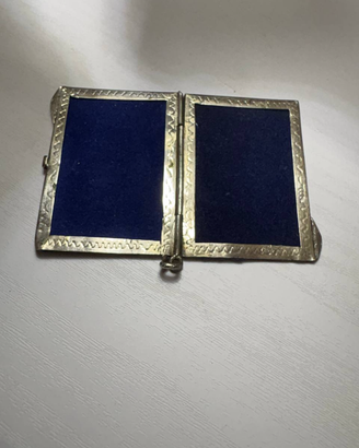 Antico portafoto doppio da tasca in argento 800 pu