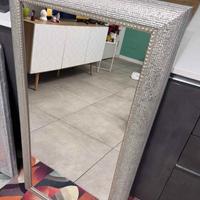  Specchio con telaio foglia argento Arcom