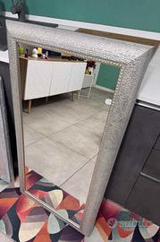  Specchio con telaio foglia argento Arcom