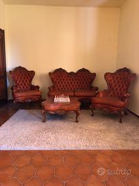 Salotto vintage in pelle