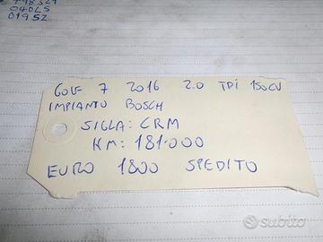 Motore golf 7 2.0 tdi tipo crm