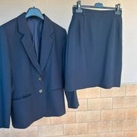 Tailleur vintage Completo giacca con gonna blu.