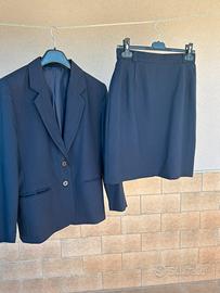 Tailleur vintage Completo giacca con gonna blu.