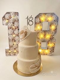 Allestimento Diciottesimo: Torta finta+ Numeri 18