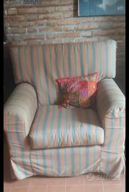 Coppia poltrone classiche a righe 