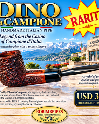 RARA PIPA DINO DA CAMPIONE LEGGENDA ITALIANA