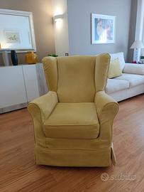 Poltrona Bergere di Confalone in tessuto di cotone