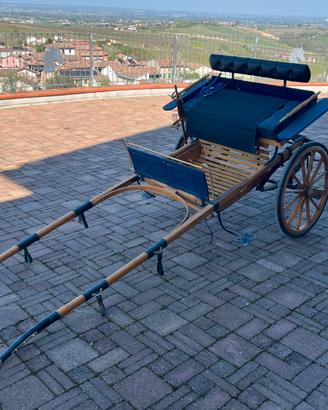 Calesse da pony con ruote in gomma piena da 70cm
