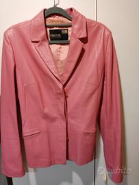 Giacca in Vera Pelle/ Rosa Antico Y2K Taglia 42  