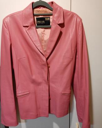 Giacca in Vera Pelle/ Rosa Antico Y2K Taglia 42  