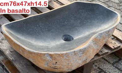 Lavabo lavandino da appoggio in pietra basalto