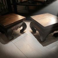 Coppia tavolini Opium legno massello restaurati