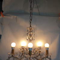 Lampadario vintage di cristallo