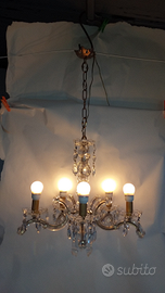 Lampadario vintage di cristallo