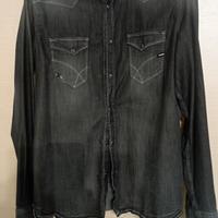 CAMICIA JEANS UOMO NERA