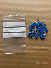 25 pz FASTON FEMMINA PREISOLATO 4,8 mm BLU