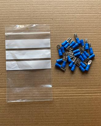 25 pz FASTON FEMMINA PREISOLATO 4,8 mm BLU